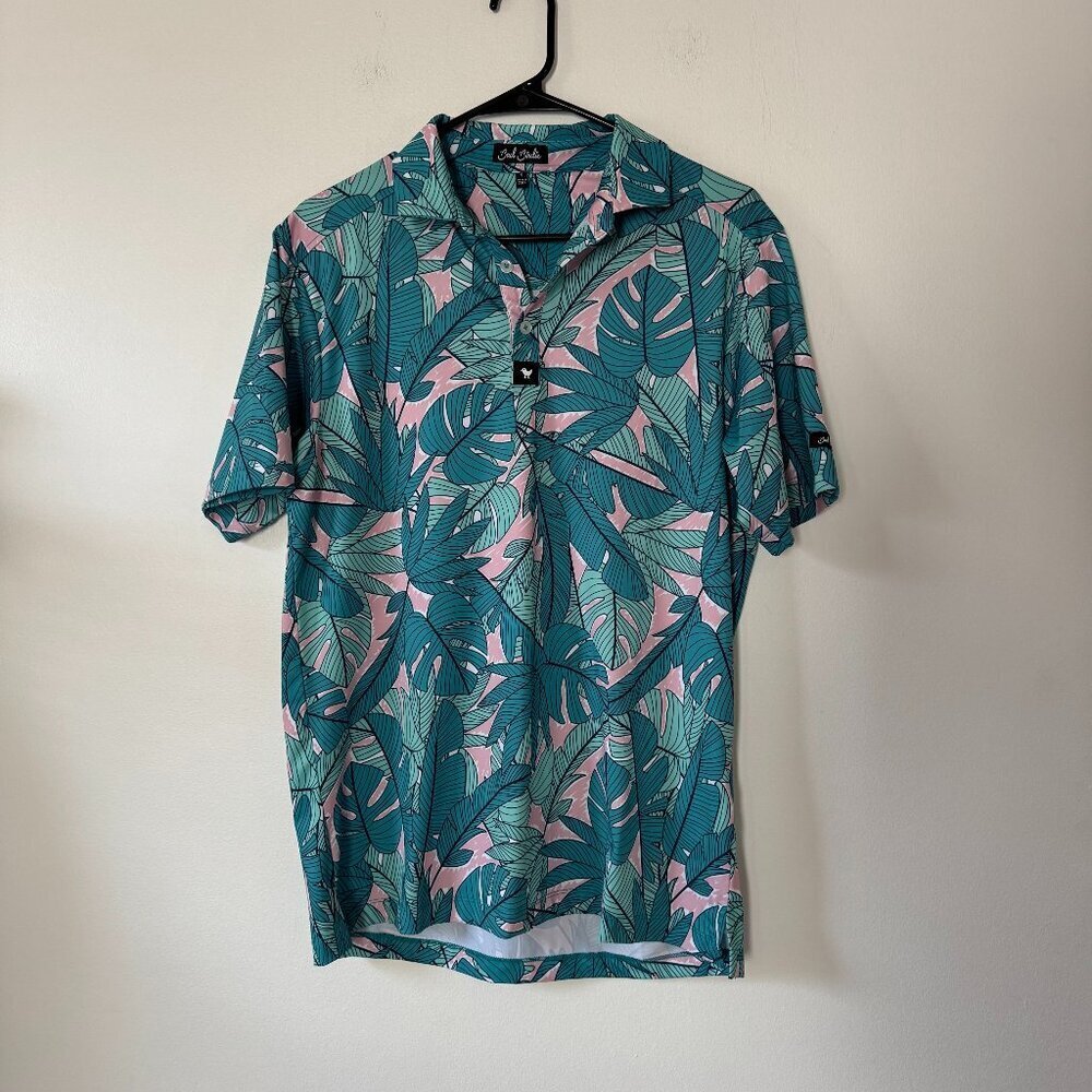 Bad Birdie Palmnado Floral Polo Shirt